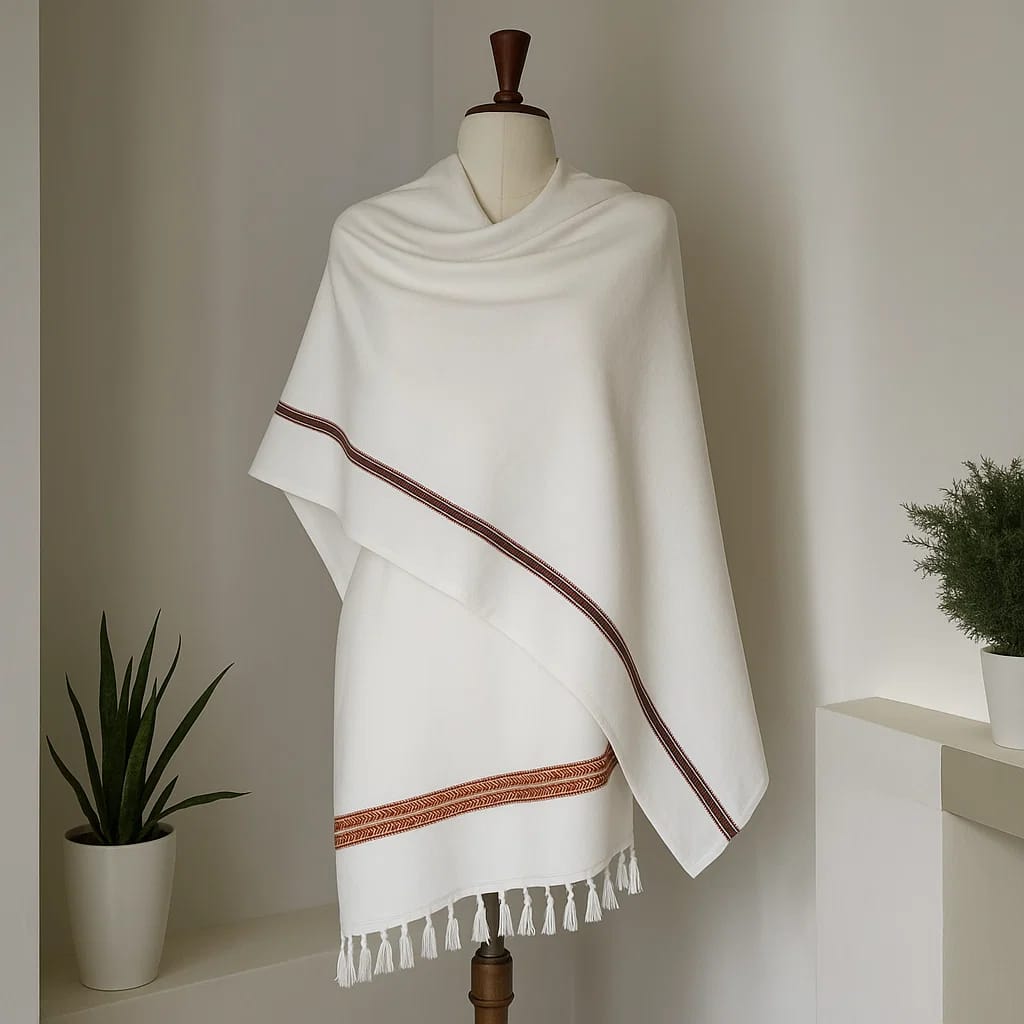 The Purity Classic Cashmilon Wrap Shawl : White
